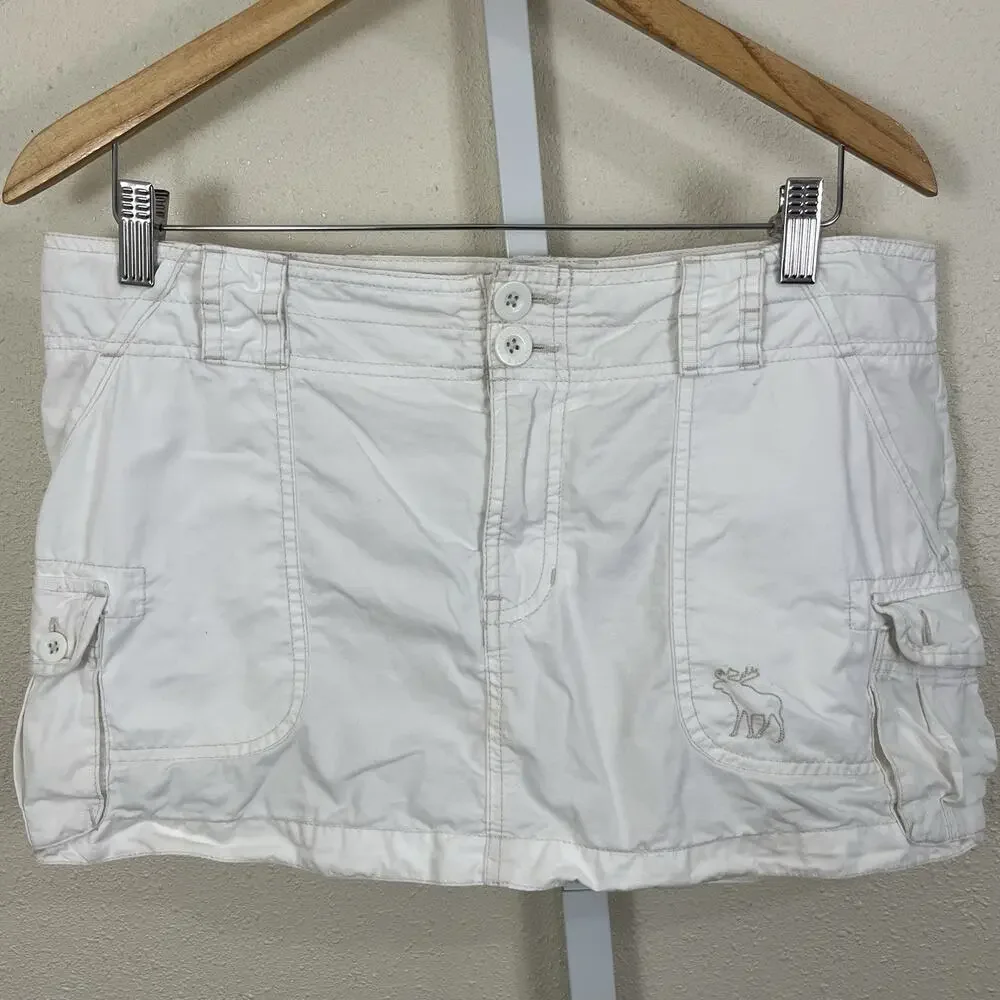Abercrombie & Fitch Vintage Y2K Mini Cargo Shorts Womens 10 Utility